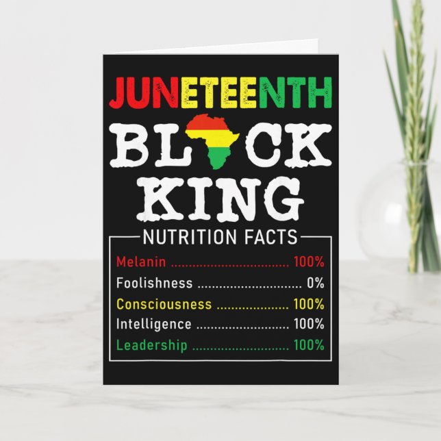 Juneteenth Black King Nutrition Fakta Fars Dag Kort (Framsida)