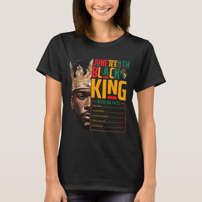 Juneteenth Black King Pride Afrikansk Näringsfakta T Shirt (Framsida)