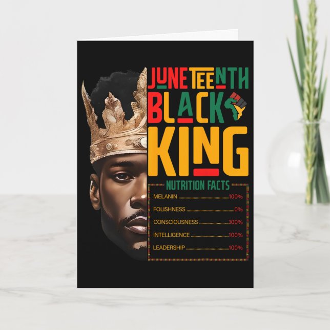 Juneteenth Black King Pride afrikanska näringsfakt Kort (Framsida)