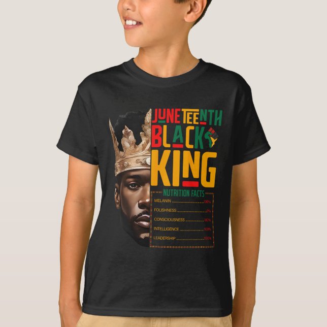 Juneteenth Black King Pride afrikanska näringsfakt T Shirt (Framsida)