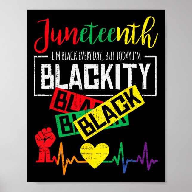 Juneteenth Blackity Heartbeat Freedom African June Poster (Framsidan)