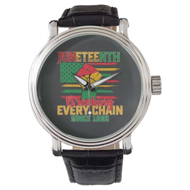 Juneteenth bryter varje kedja sedan 1865 armbandsur (Framsida)