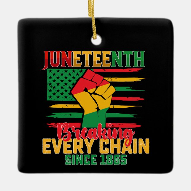 Juneteenth bryter varje kedja sedan 1865 julgransprydnad keramik (Framsida)