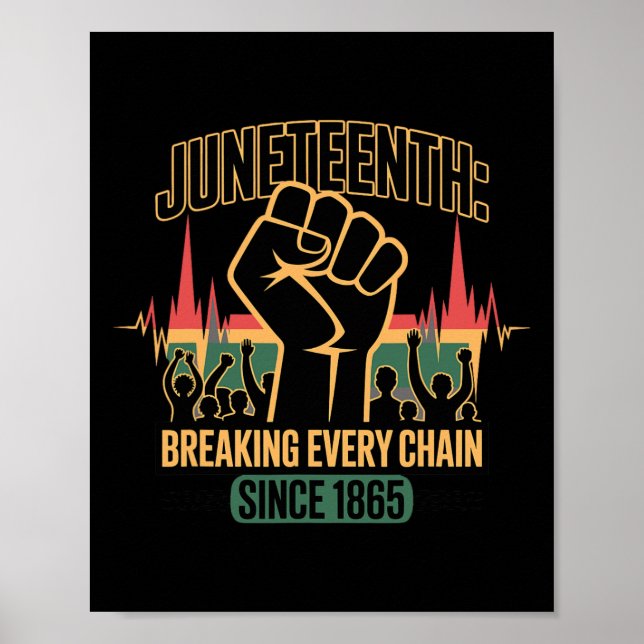 Juneteenth bryter varje kedja sedan 1865 Vintage Poster (Framsidan)