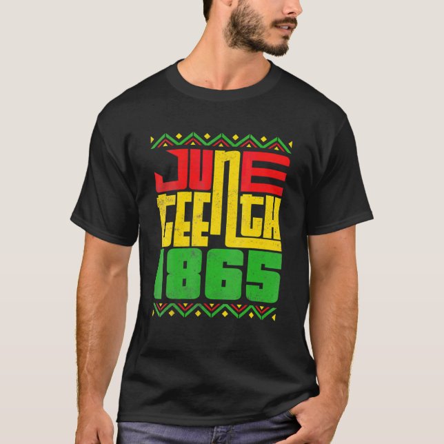 Juneteenth Celebrating Black Freedom 1865 Flag T Shirt (Framsida)
