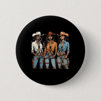 Juneteenth Cowgirl Western Melanin Svart Historia Knapp