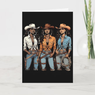 Juneteenth Cowgirl Western Melanin Svart Historia Kort