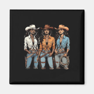 Juneteenth Cowgirl Western Melanin Svart Historia Magnet