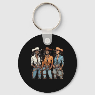 Juneteenth Cowgirl Western Melanin Svart Historia Nyckelring