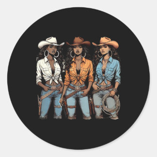 Juneteenth Cowgirl Western Melanin Svart Historia Runt Klistermärke