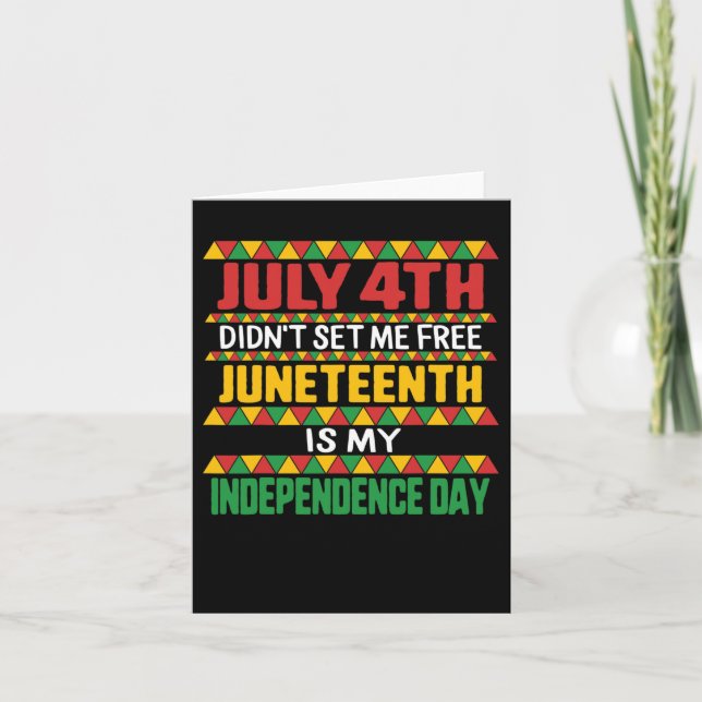 Juneteenth Day Förfäder Fri 1776 Juli 4:e Svart  Kort (Framsida)