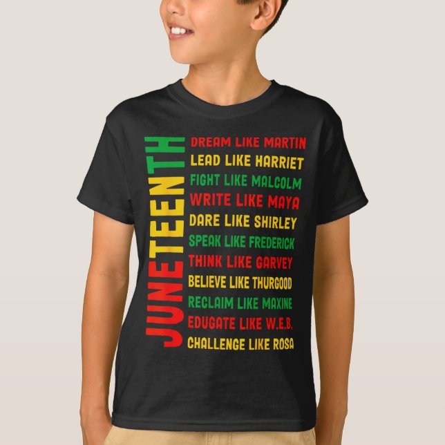 Juneteenth dröm som Martin svart historia afrikans T Shirt (Framsida)