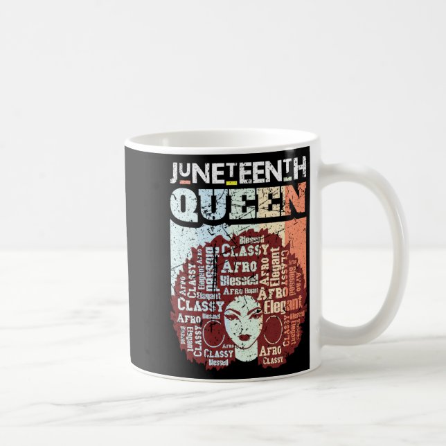 Juneteenth-drottning melanin kvinnor afroamerikans kaffemugg (Höger)