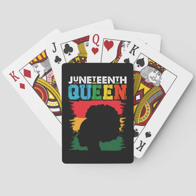 Juneteenth-drottning Svart Afro Melanin Flicka  Casinokort (Baksidan)