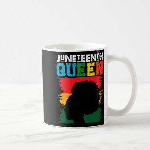 Juneteenth-drottning svart afro melanin flicka kaffemugg