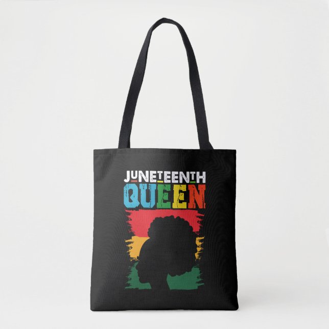 Juneteenth-drottning Svart Afro Melanin Flicka Tygkasse (Framsida)
