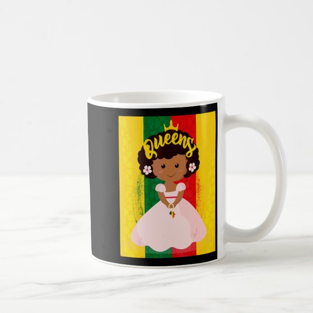 juneteenth-drottning svart tjej magi melanin man k kaffemugg (Höger)