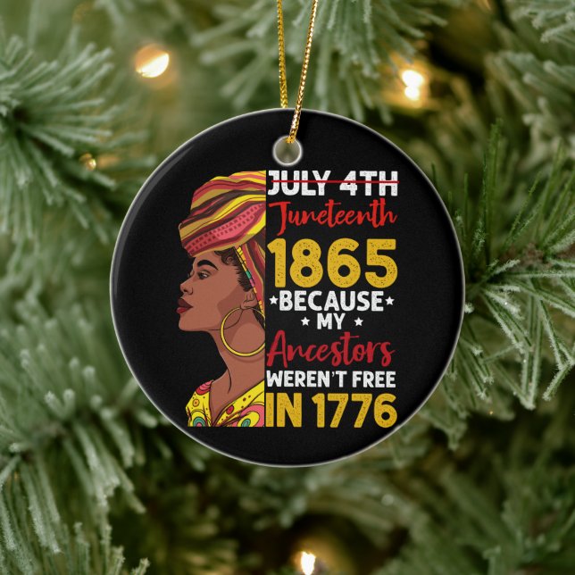 Juneteenth eftersom mina förfäder inte var fria 17 julgransprydnad keramik (Träd)