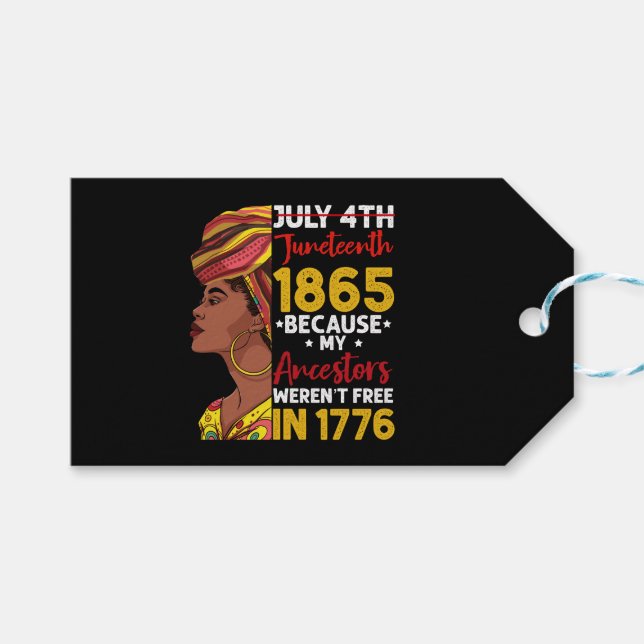 Juneteenth eftersom mina förfäder inte var fria 17 presentetikett (Framsidan (Horisontell))