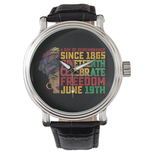 Juneteenth En Dag Av Minne Svart Frihet Armbandsur (Framsida)