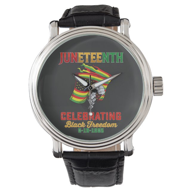 Juneteenth firande av svart frihet 6 19 1865 armbandsur (Framsida)