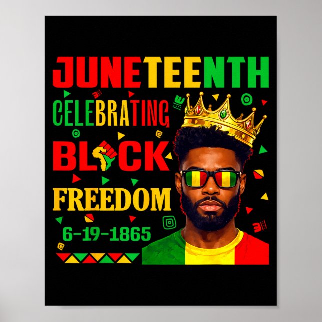 Juneteenth firande svart afrikansk frihet 1865 poster (Framsidan)