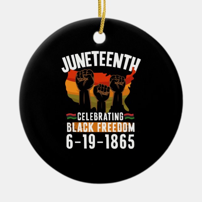 Juneteenth firande svart frihet 186 afrikansk julgransprydnad keramik (Framsidan)