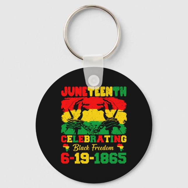 juneteenth firande svart frihet 6 19 1865 nyckelring (Framsida)