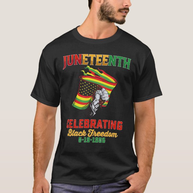 Juneteenth firande svart frihet 6 19 1865 t shirt (Framsida)