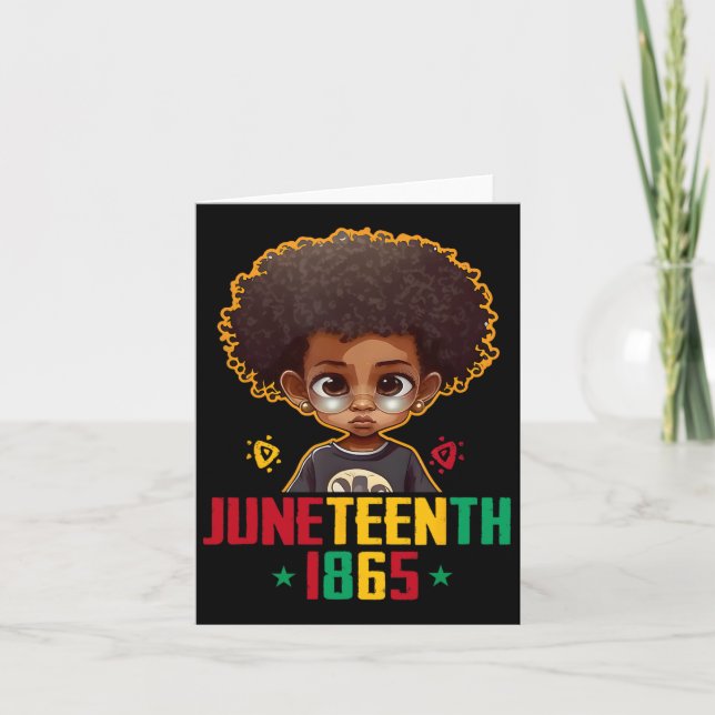 Juneteenth firar 1865 Cool Brown Skin King B Kort (Framsida)