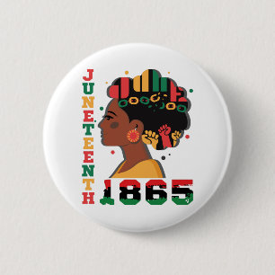 Juneteenth firar 1865 svarta afrikanska kvinnor knapp