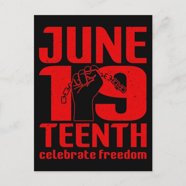 Juneteenth firar frihet juneteenth 2026 helg vykort (Framsida)