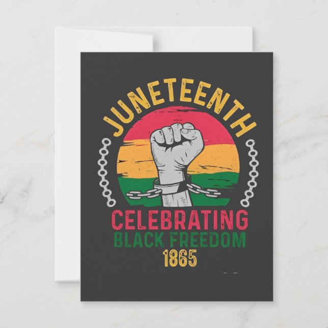 Juneteenth firar svart frihet 1865 anteckningskort (Framsida)