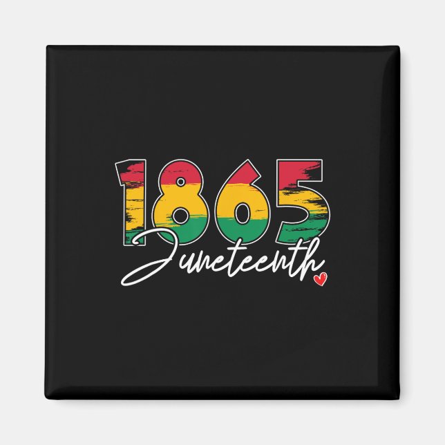 Juneteenth firar svart frihet 1865 hjärta hist magnet (Framsidan)