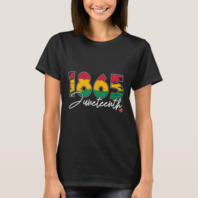 Juneteenth firar svart frihet 1865 hjärta hist t shirt (Framsida)