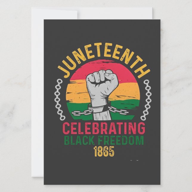 Juneteenth firar svart frihet 1865 inbjudningar (Framsida)