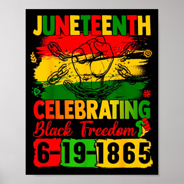 Juneteenth firar svart frihet 1865 män poster (Framsidan)