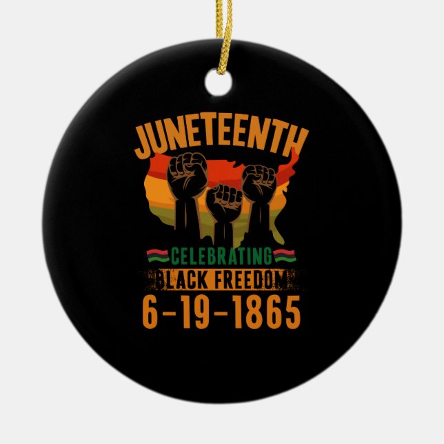 Juneteenth Firar Svart Frihet 186 Afrika Julgransprydnad Keramik (Framsidan)