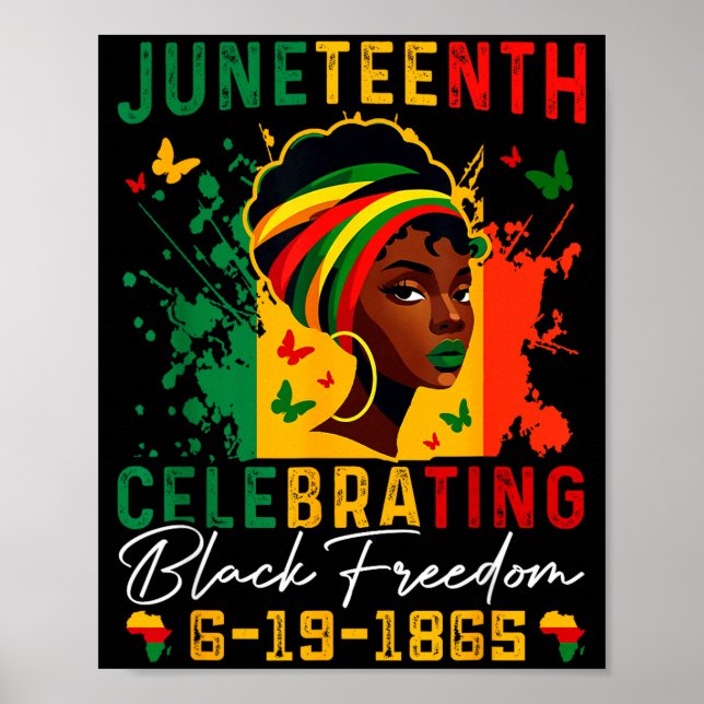 Juneteenth firar svart frihet juneteenth poster (Framsidan)