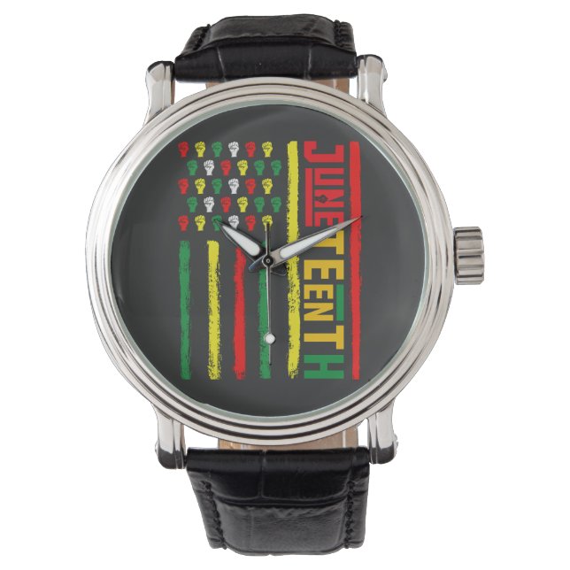 Juneteenth-flagg som firar svart frihet 1865 armbandsur (Framsida)