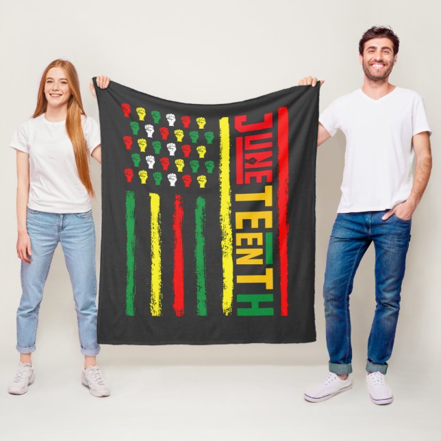 Juneteenth-flagg som firar svart frihet 1865 fleecefilt (På plats)