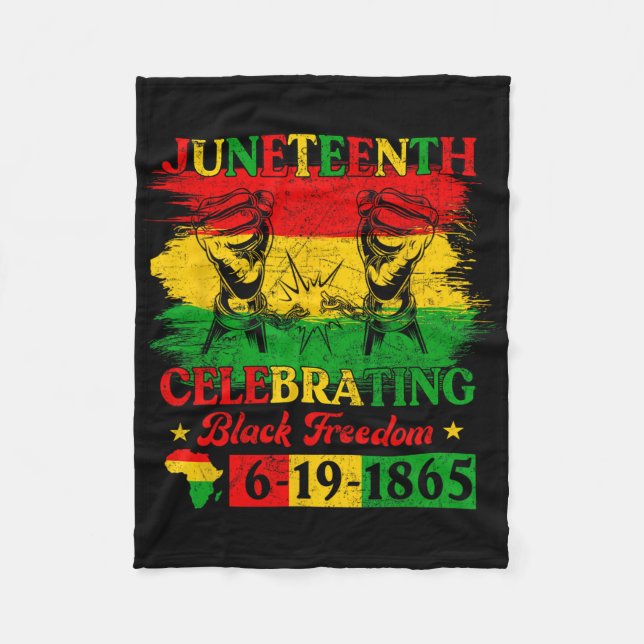 Juneteenth-flagg som firar svart frihet Junetee Fleecefilt (Framsidan)