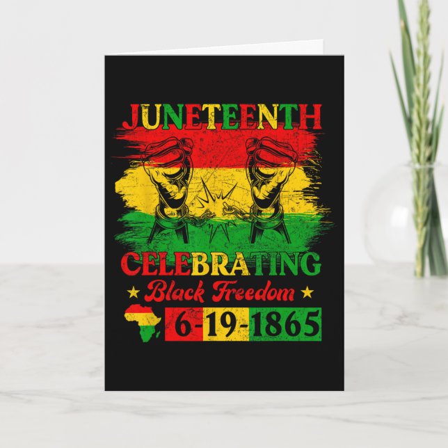 Juneteenth-flagg som firar svart frihet Junetee Kort (Framsida)