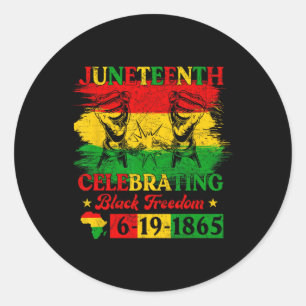 Juneteenth-flagg som firar svart frihet Junetee Runt Klistermärke