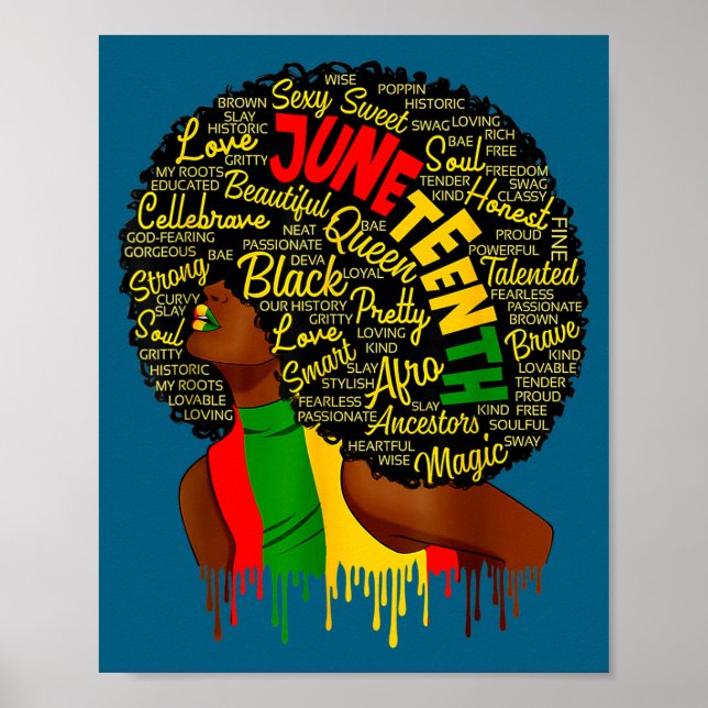 Juneteenth flagga svart historia stolthet afrikans poster (Framsidan)
