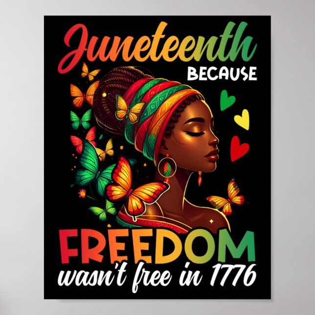 Juneteenth För att frihet inte var gratis 1776 Bla Poster (Framsidan)