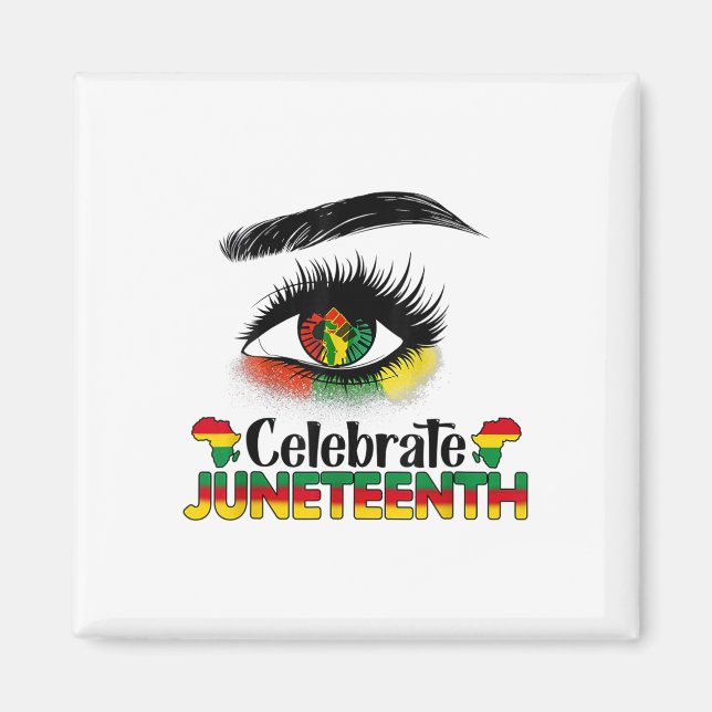 Juneteenth för kvinnor barn män svarta historiemån magnet (Framsidan)