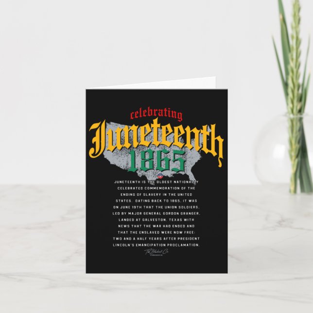 Juneteenth Förfäder 1865 Afroamerikansk Karta Bla Kort (Framsida)