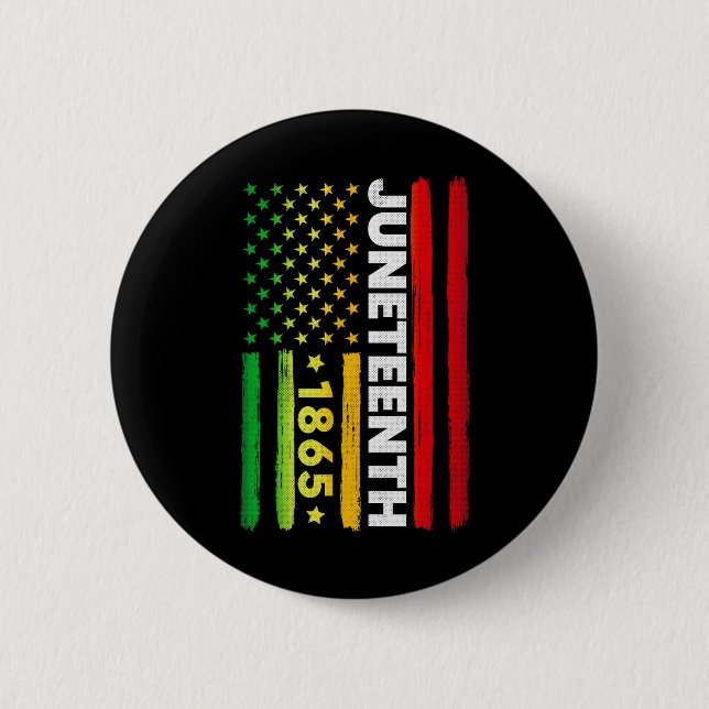 Juneteenth Freedom Usa Design Gradient Flag Tee  Knapp (Framsida)