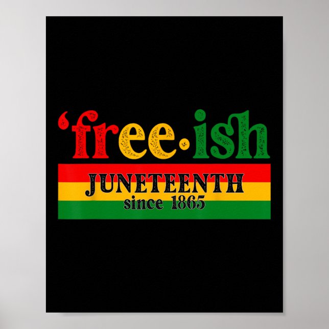 Juneteenth Fri-ish Sedan 1865 Firande Svart M Poster (Framsidan)